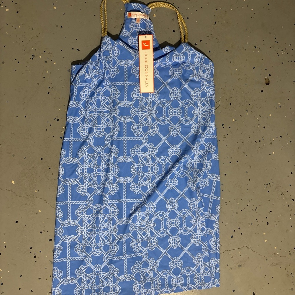 Blue and White Patterned Dress Jude Connally Women’s Dress Size XS NEW